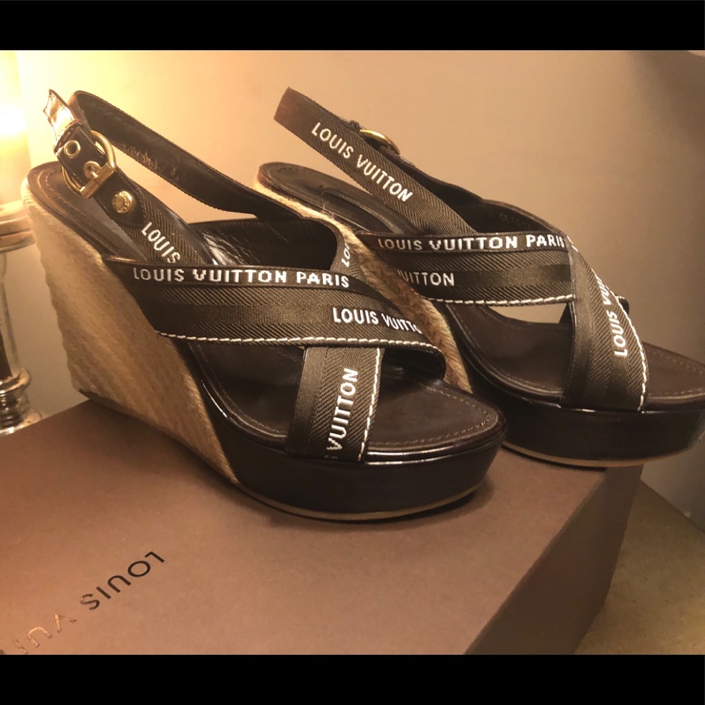AUTHENTIC Louis Vuitton Wedge sandals